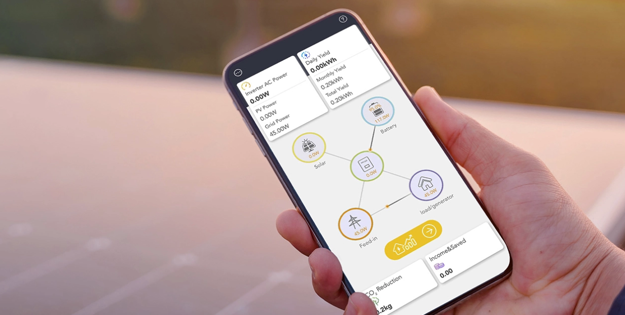 PV solar power monitor on an App