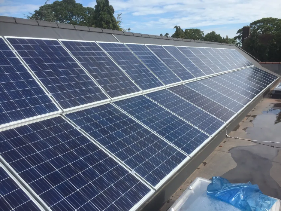 social housing solar-panel installation Eaves court Princes Rasborough