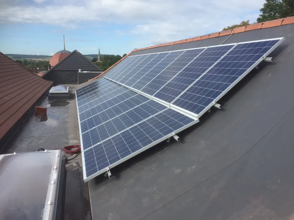 social housing solar-panel installation Eaves court Princes Rasborough