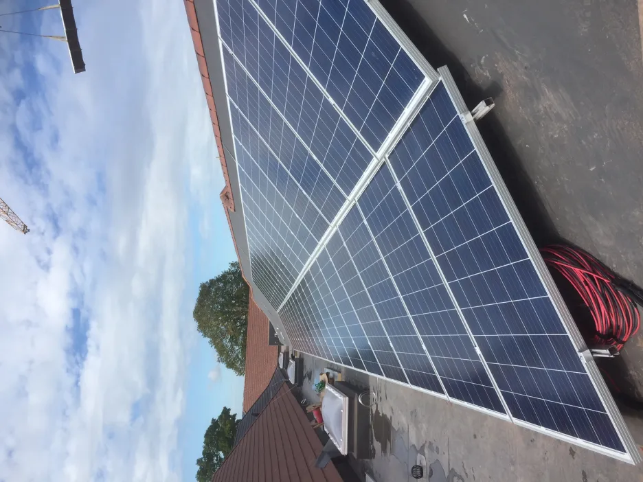 social housing solar-panel installation Eaves court Princes Rasborough