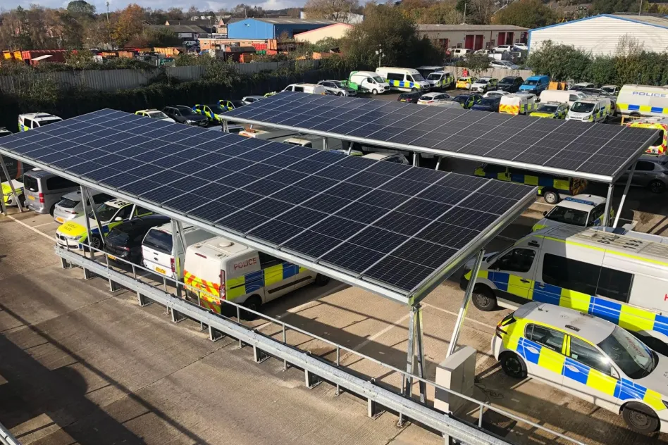 Ty Thomas 1 Vision Solar Car Port for South Wales Police Solar Canopy Installer