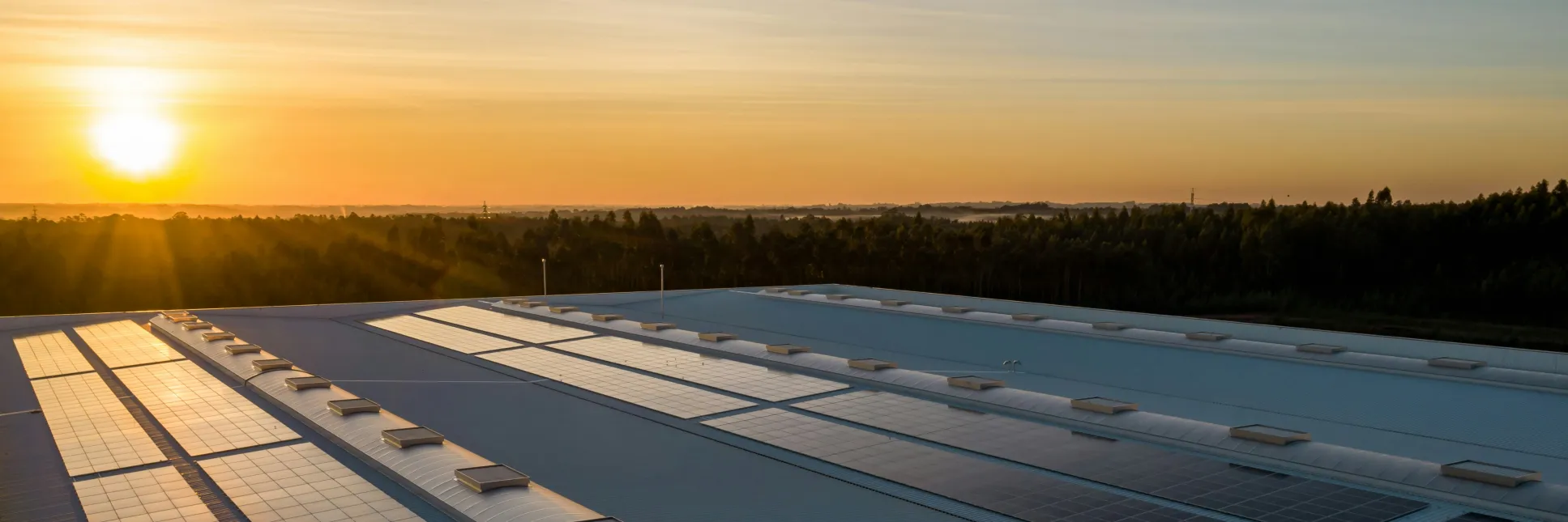 Solar panels on a commercial building