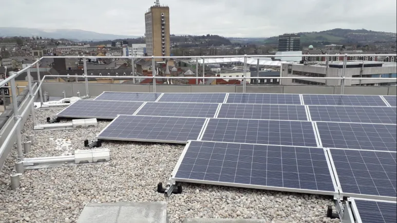 Solar panel PV installation Commercial Street Newport