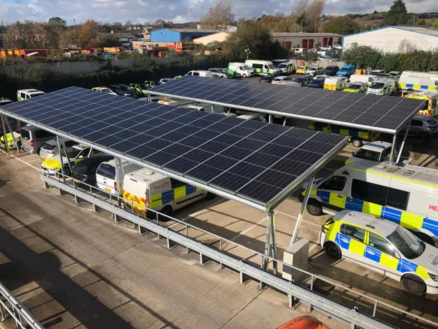 Ty Thomas 1 Vision Solar Car Port for South Wales Police Solar Canopy Installer