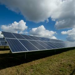 Solar panel installation in a field