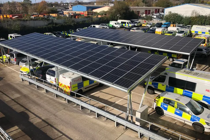 Ty Thomas 1 Vision Solar Car Port for South Wales Police Solar Canopy Installer